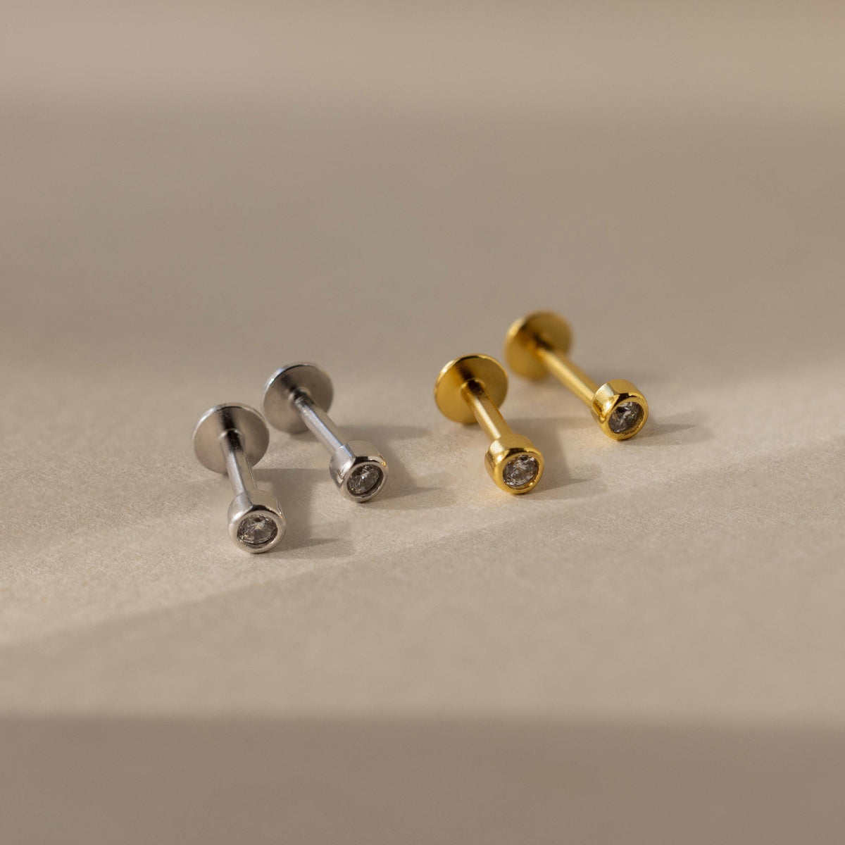 Small diamond bezel flat back studs