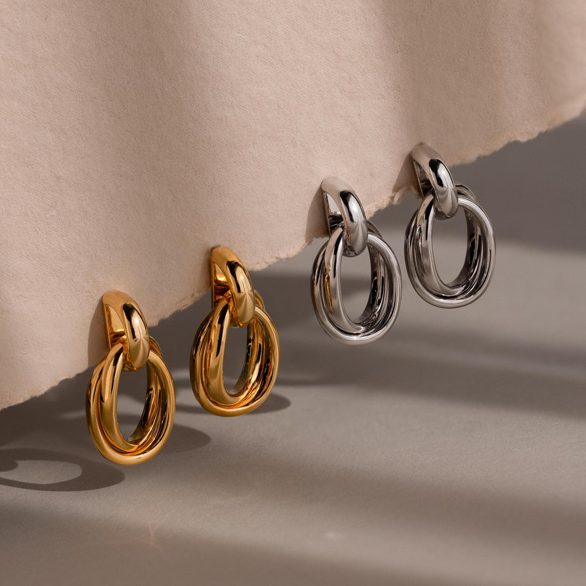 Bold duo knot earrings 3