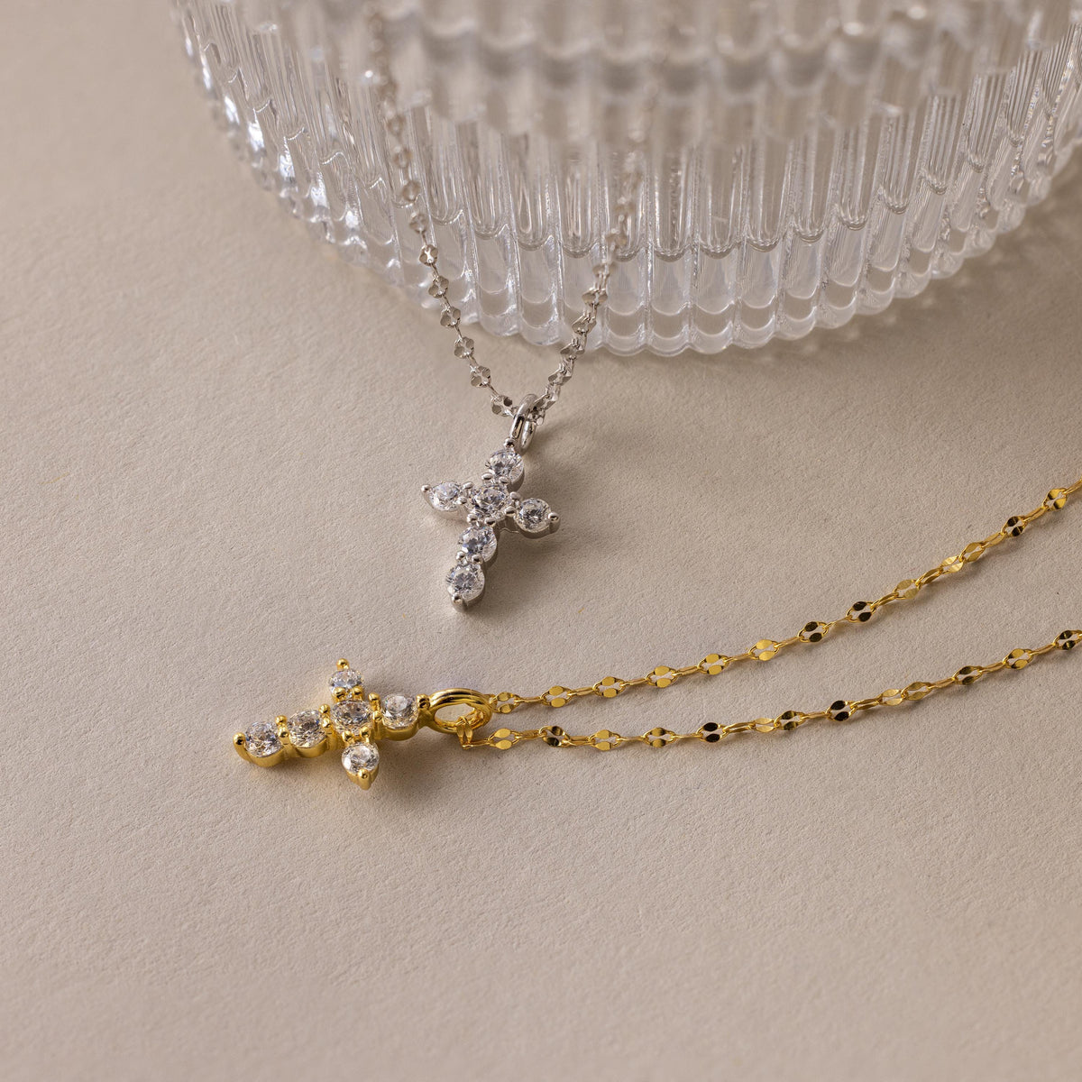 Diamond cross necklace