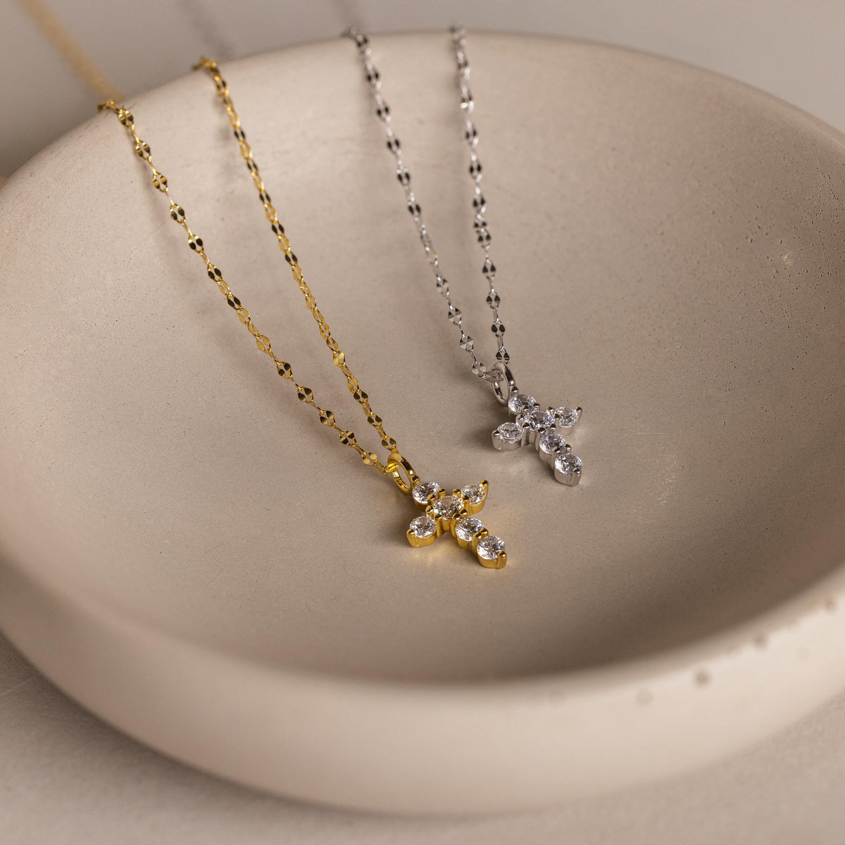 Diamond cross necklace