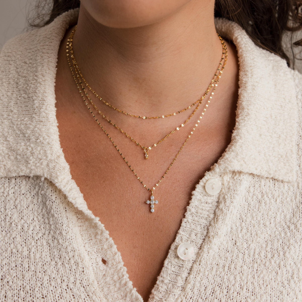 Diamond cross necklace