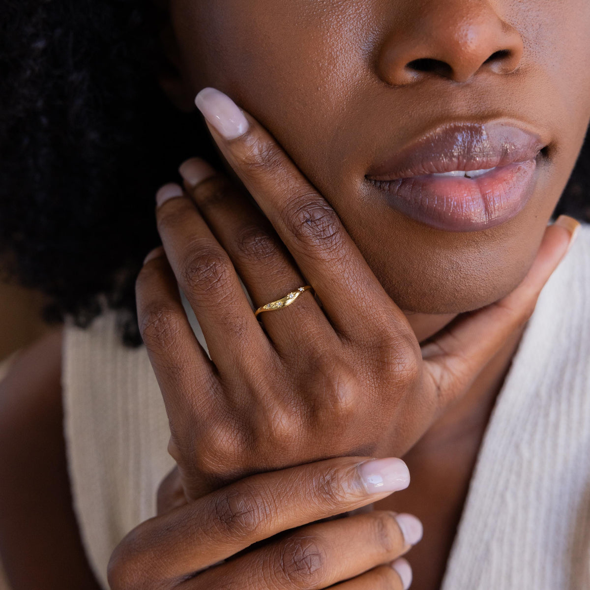 North star curve dome ring