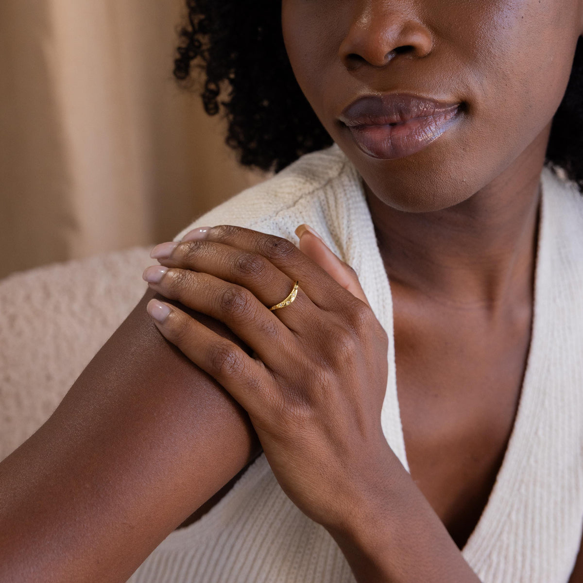 North star curve dome ring
