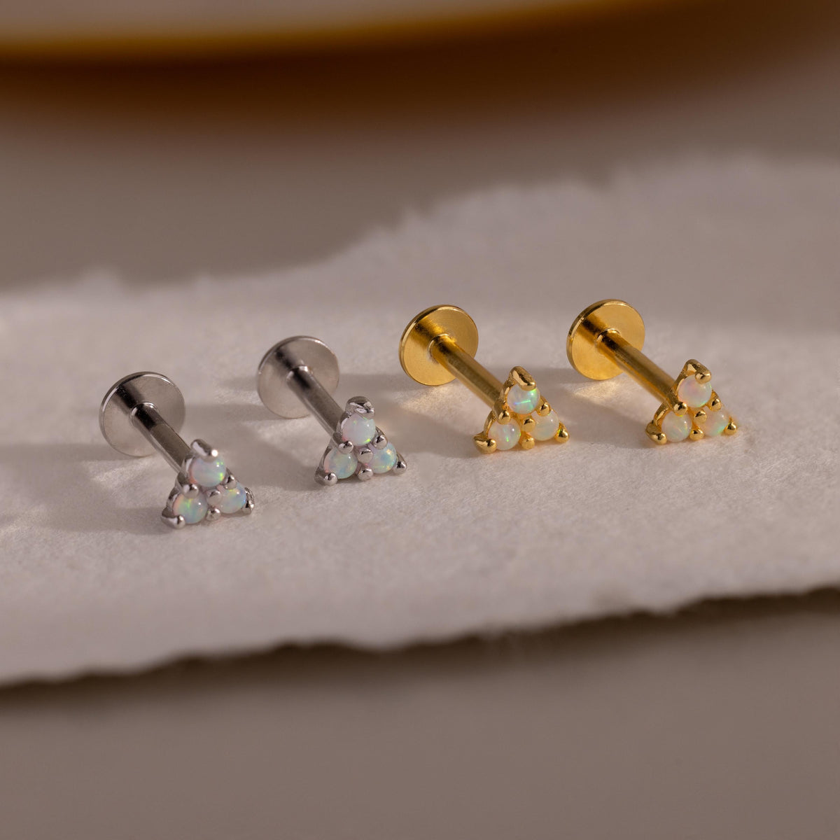 Opal cluster flat back studs