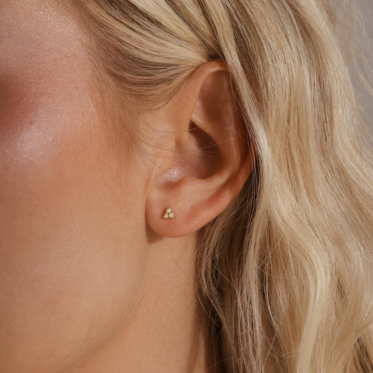 Opal cluster flat back studs