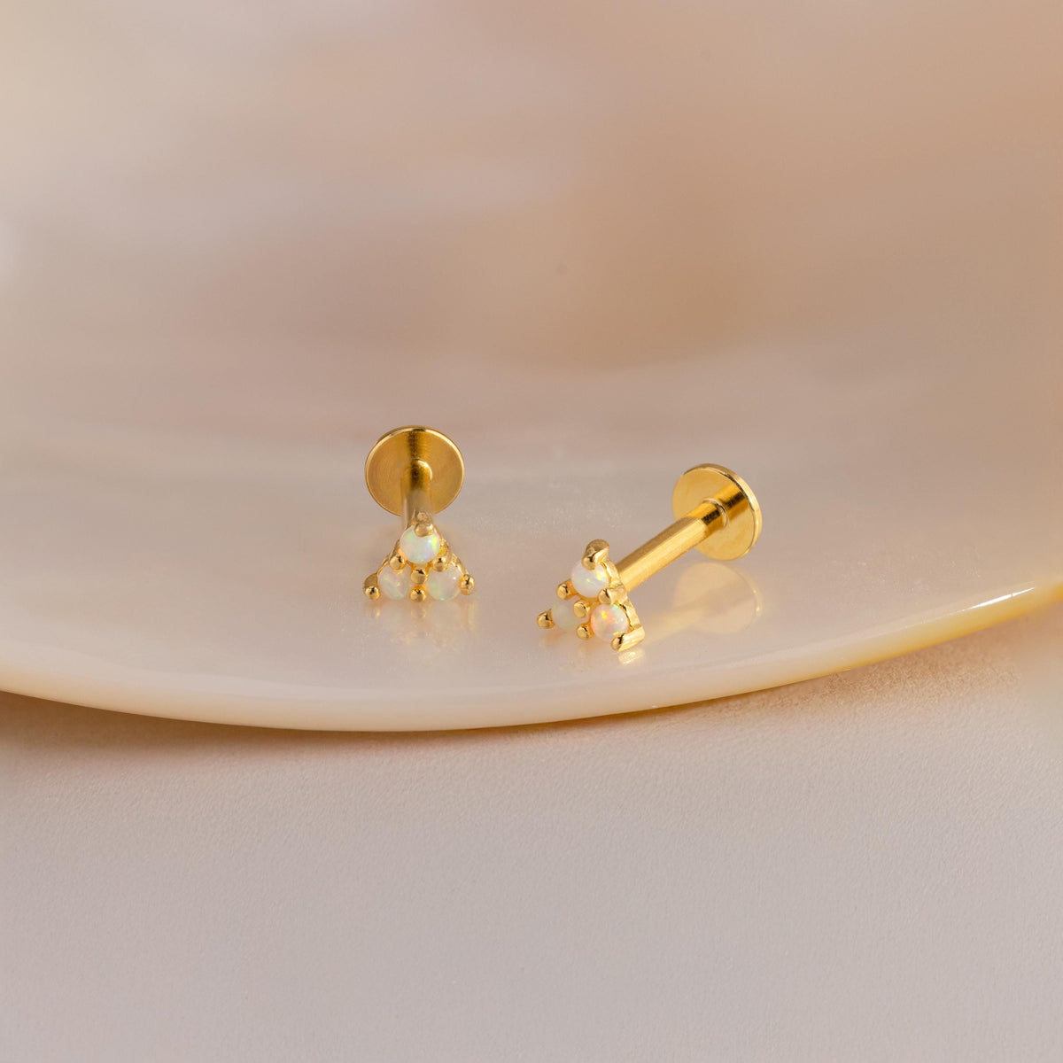 Opal cluster flat back studs