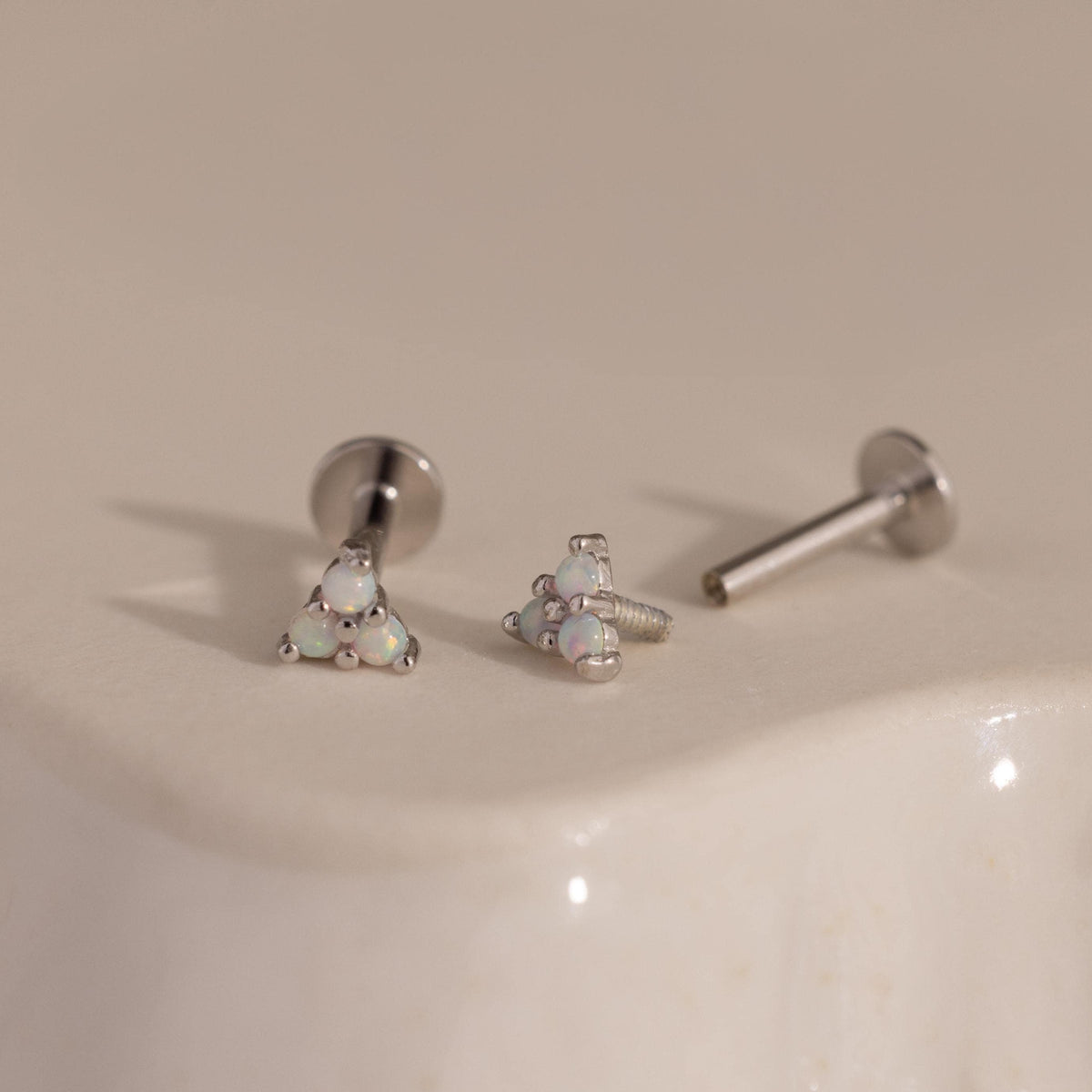 Opal cluster flat back studs