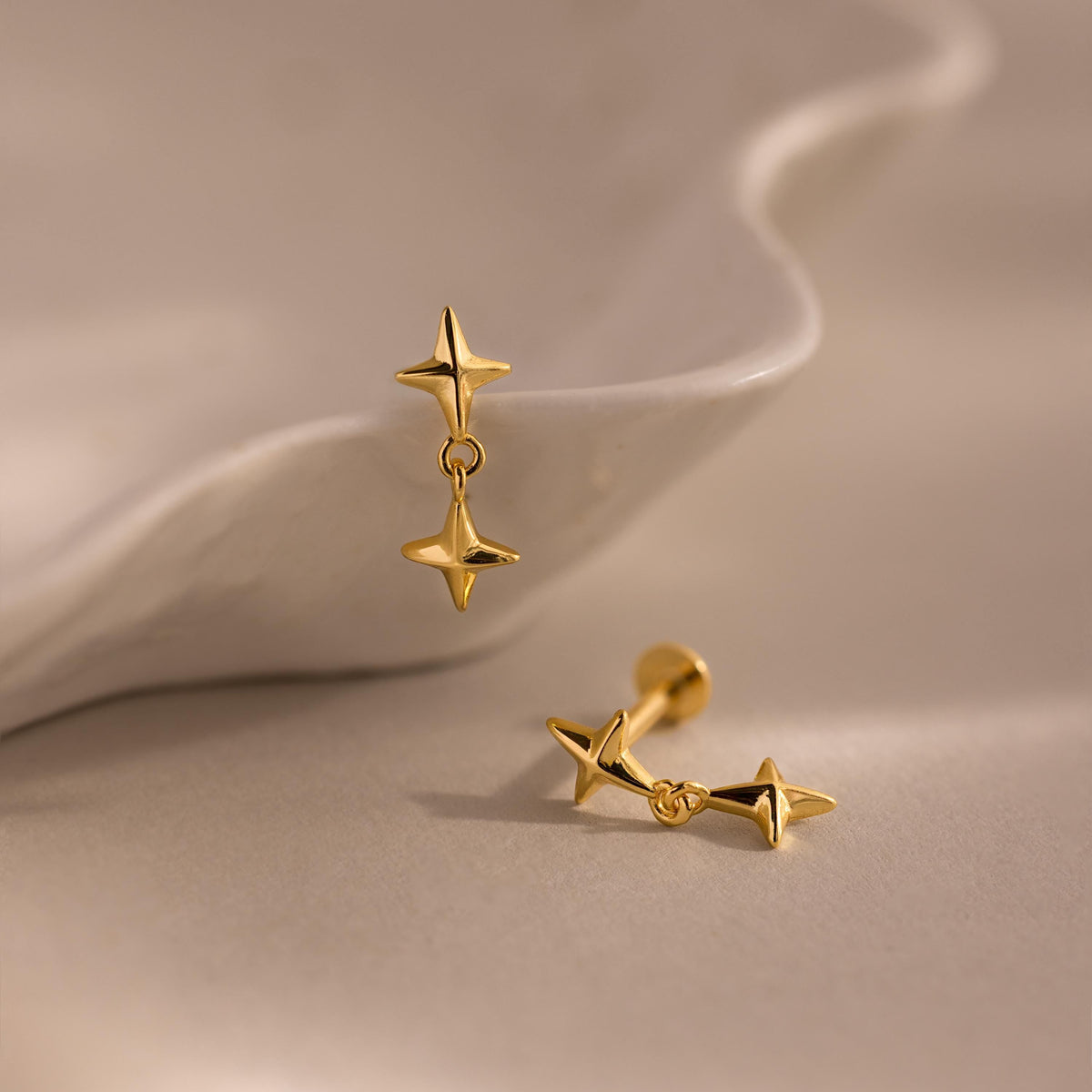 Star drop flat back studs