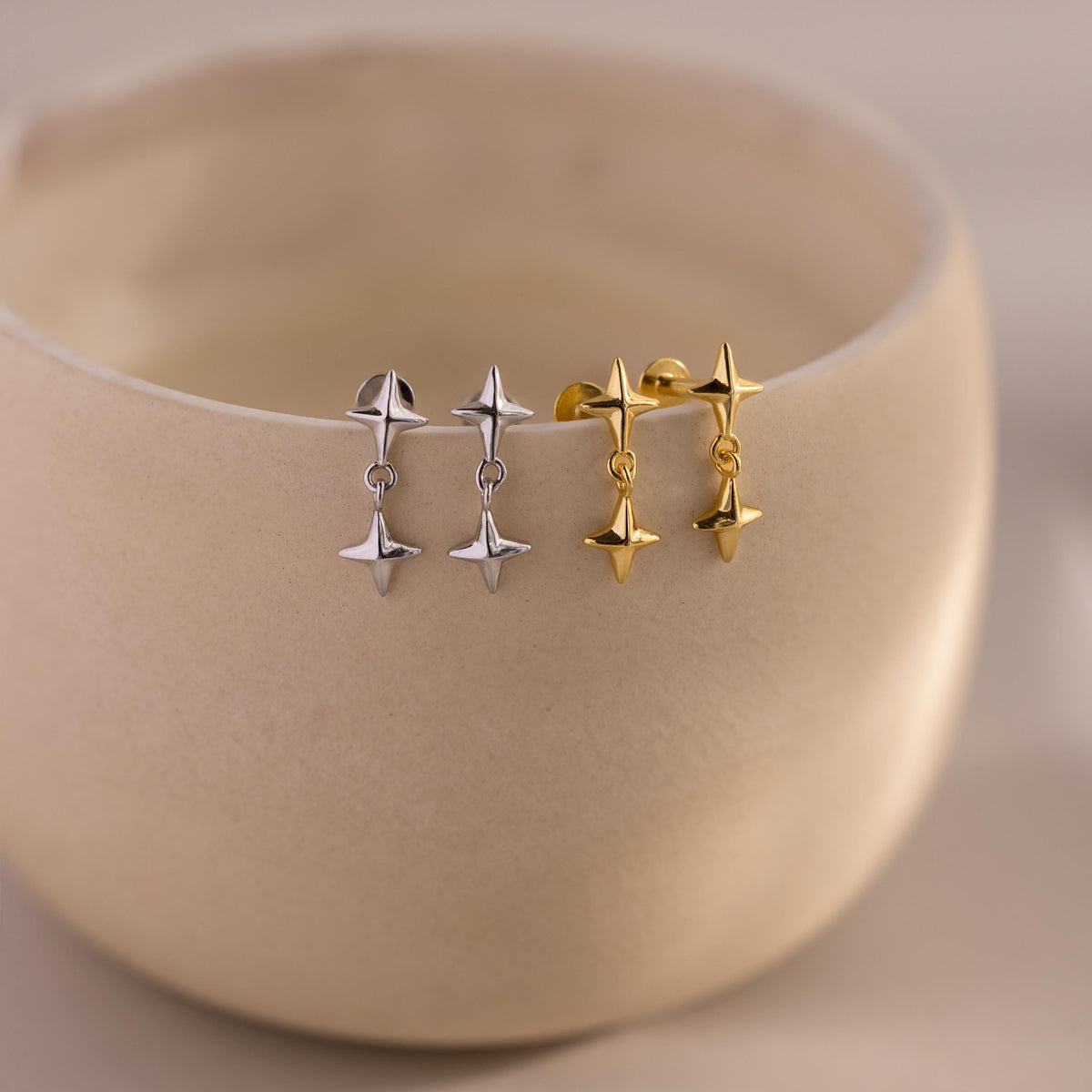 Star drop flat back studs