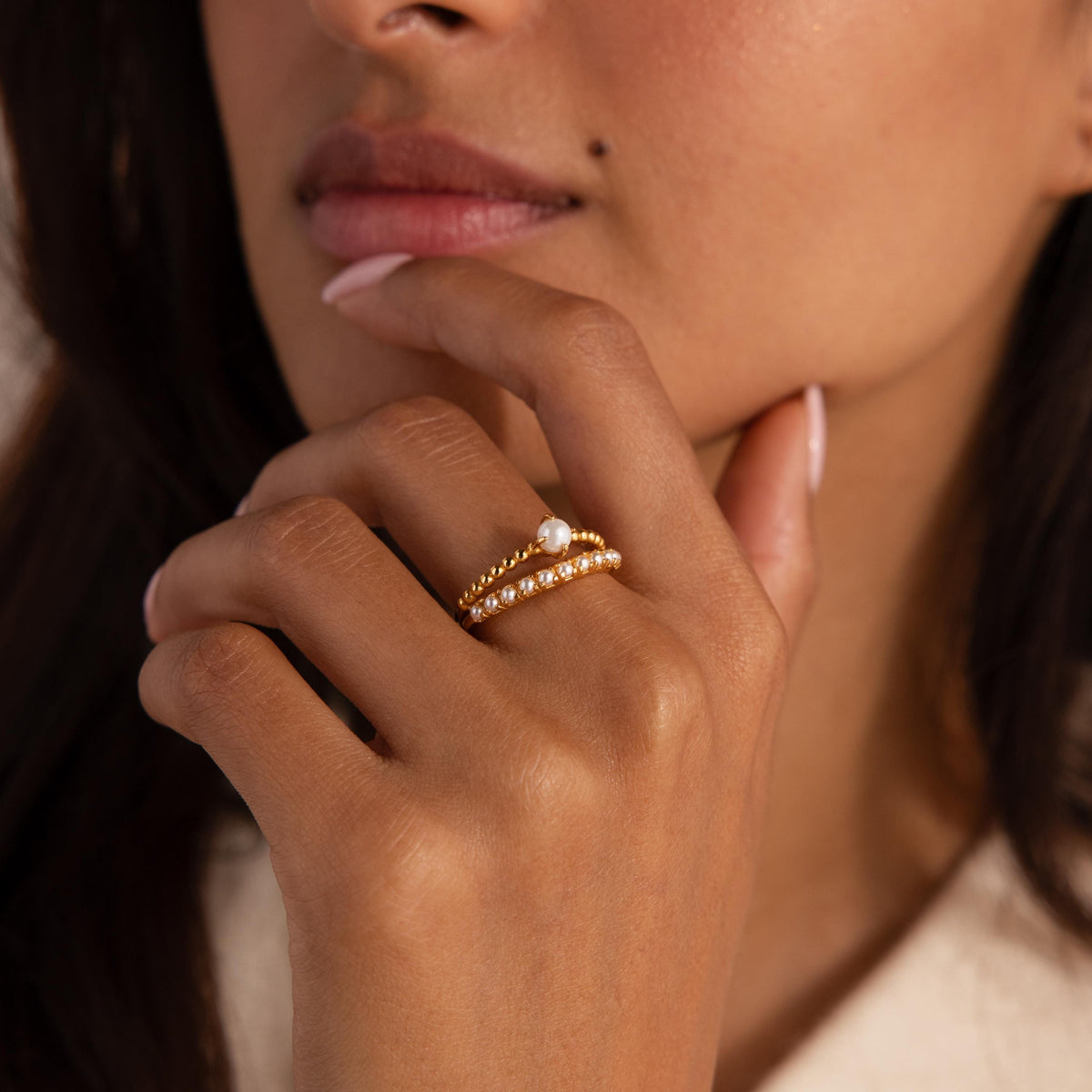 Pearl duo ring