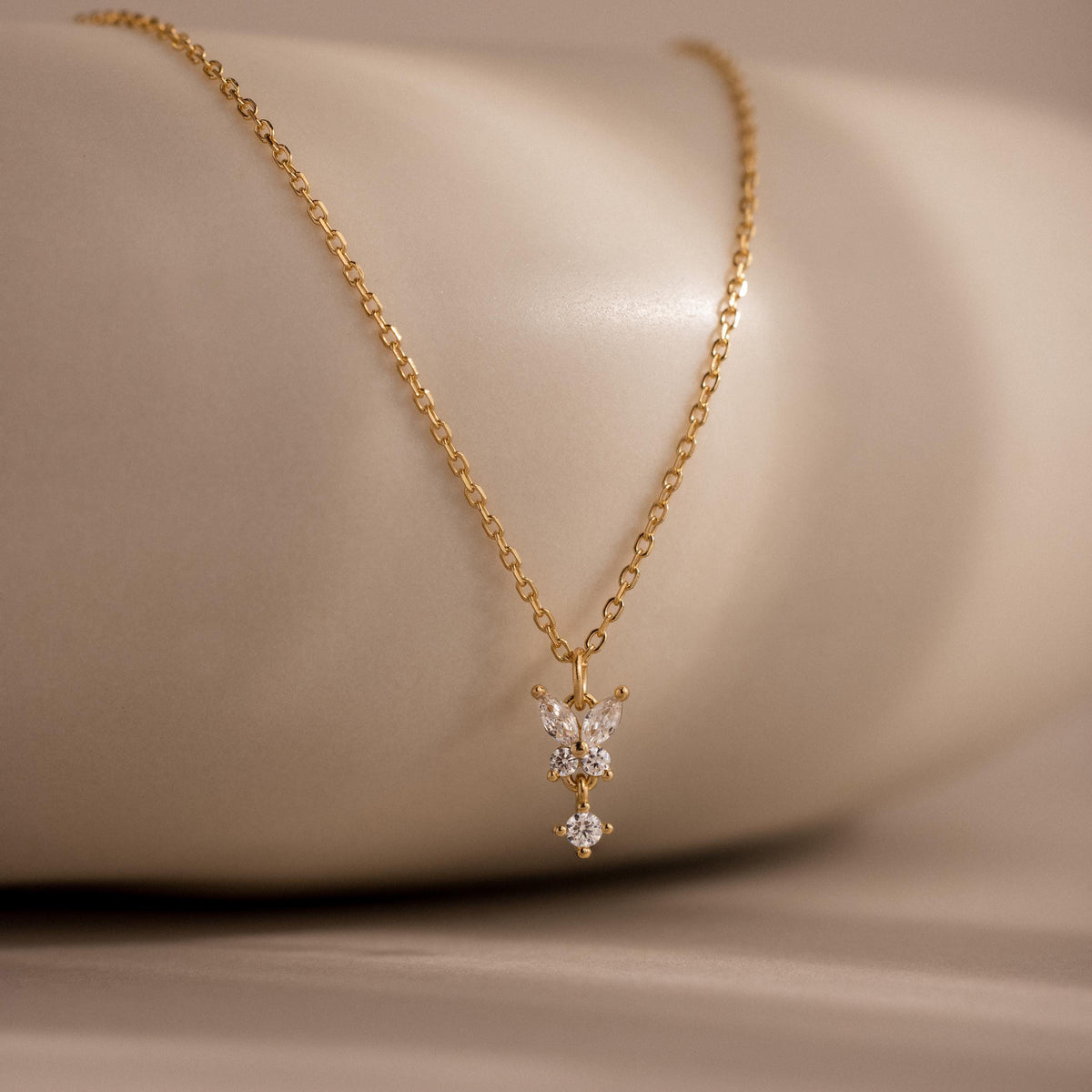 Butterfly drop necklace