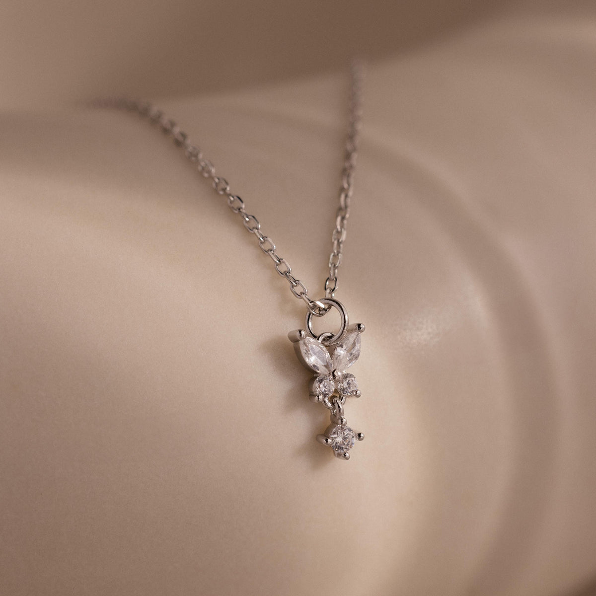 Butterfly drop necklace