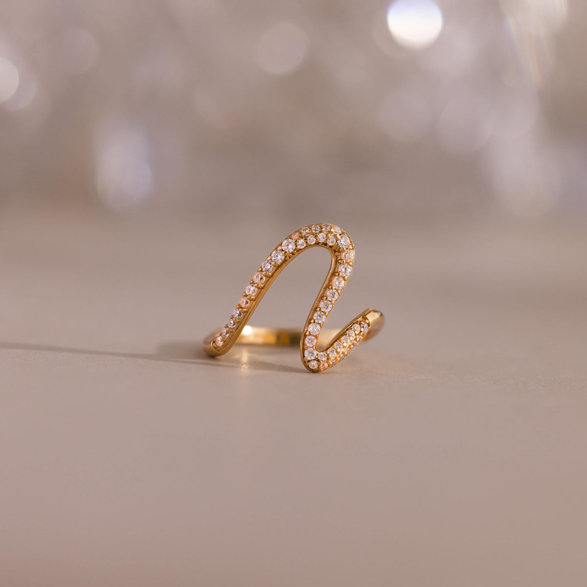 Pave wave ring