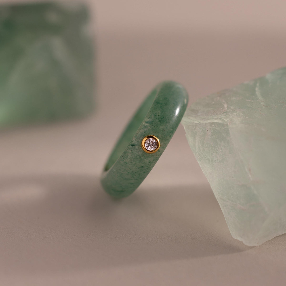 Jade diamond ring