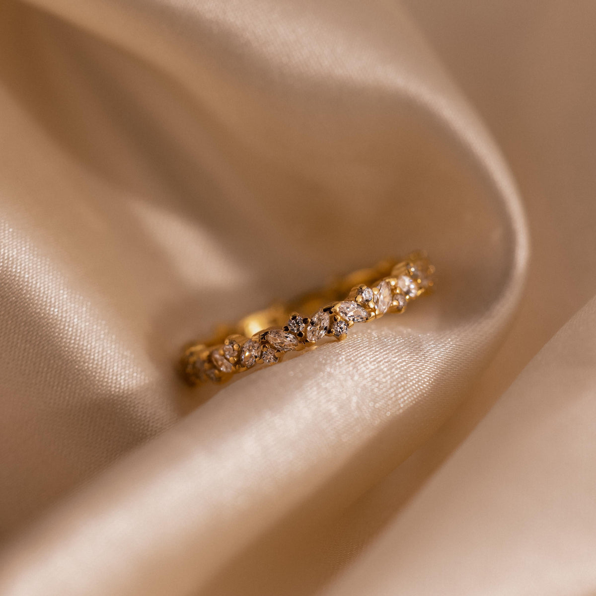 Diamond cluster eternity ring