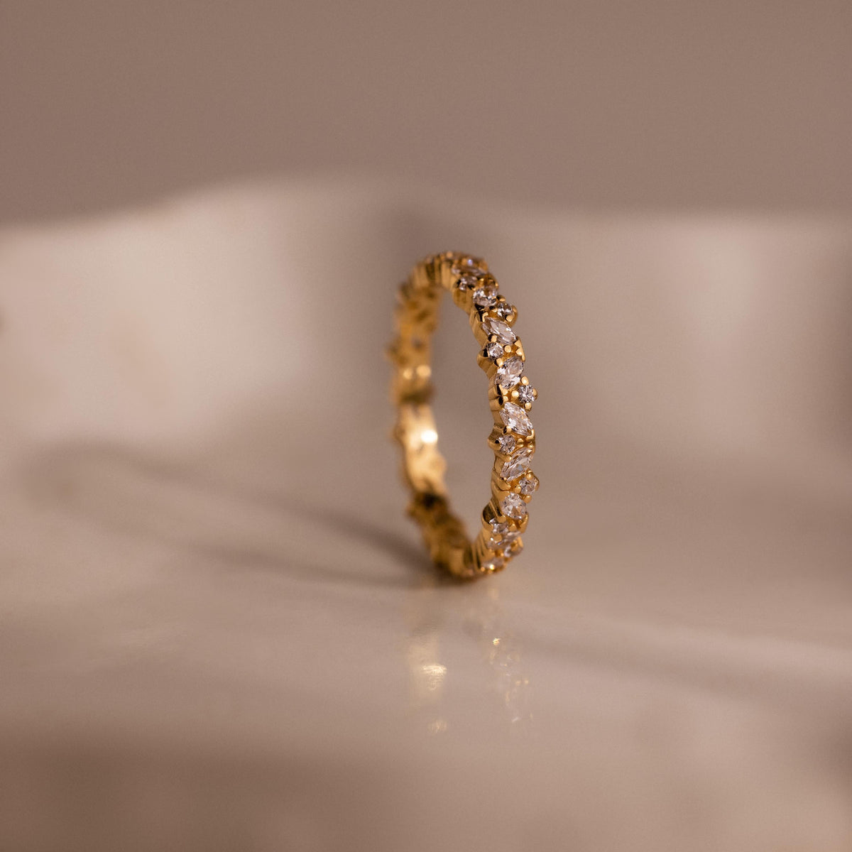 Diamond cluster eternity ring