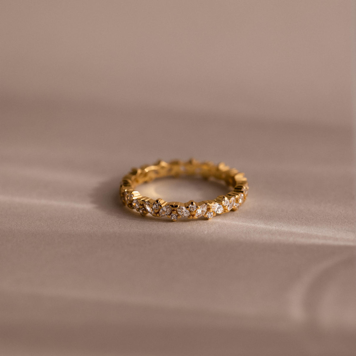 Diamond cluster eternity ring