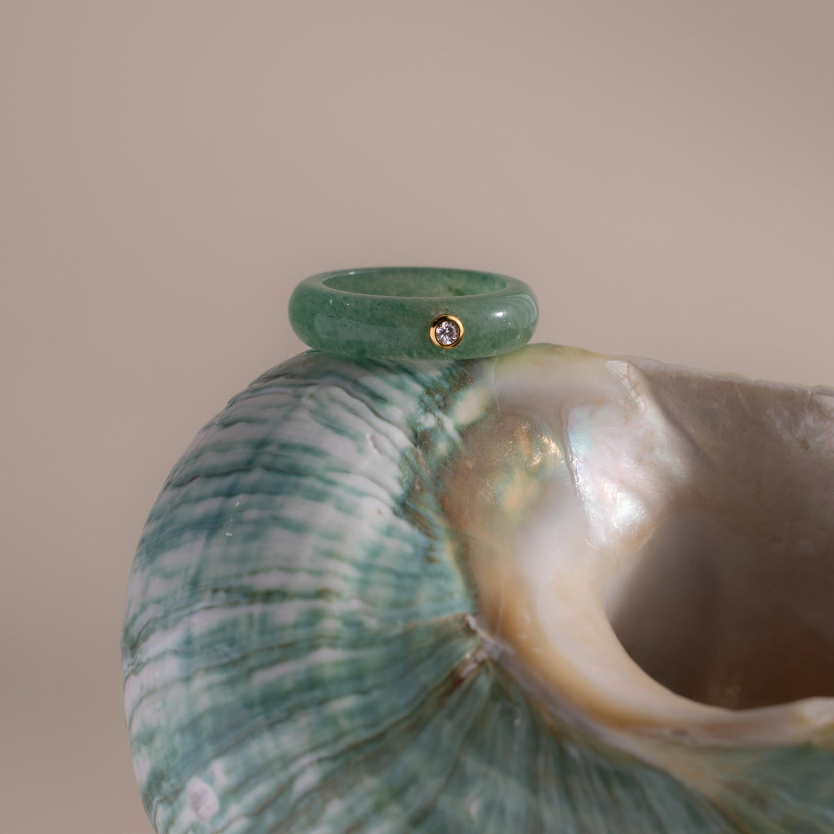 Jade diamond ring