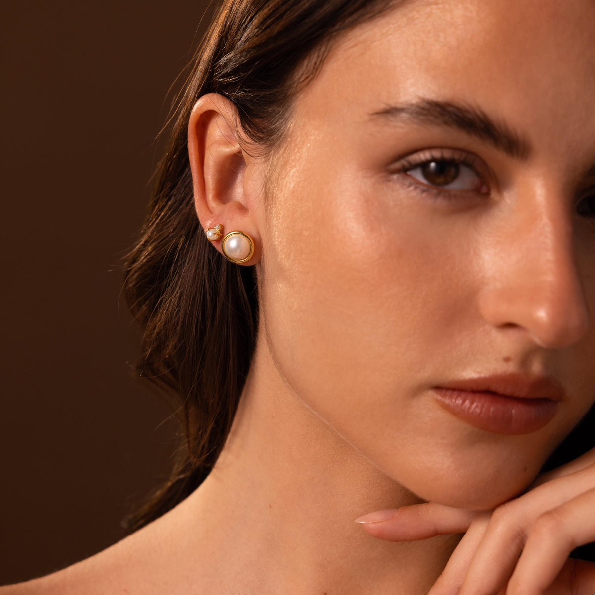 Pearl bezel studs 4