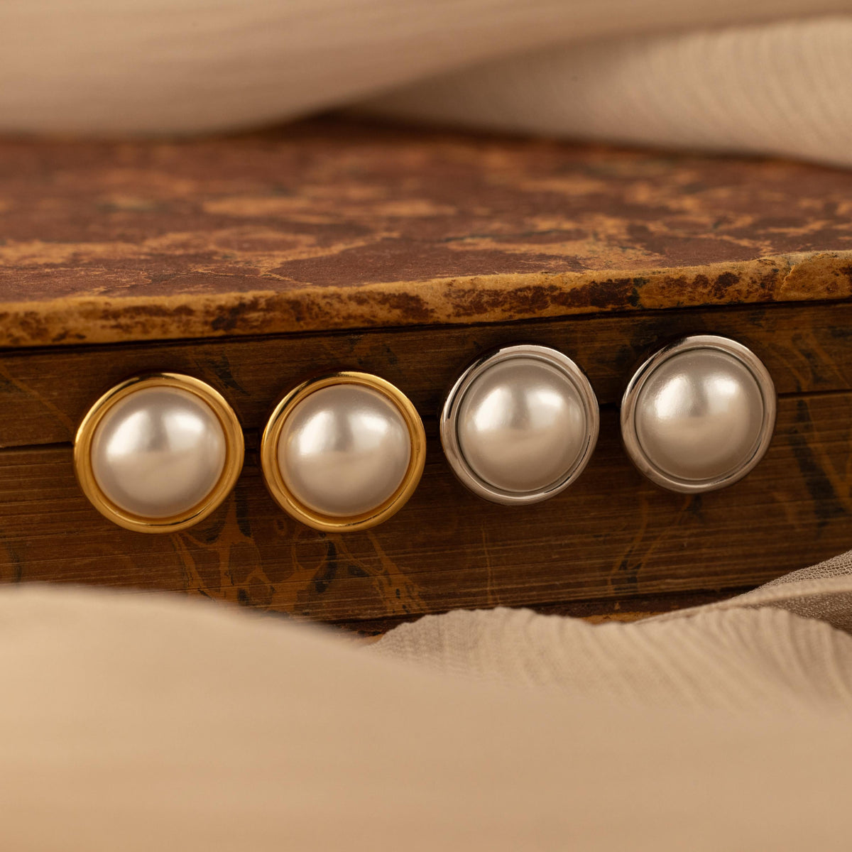 Pearl bezel studs 3