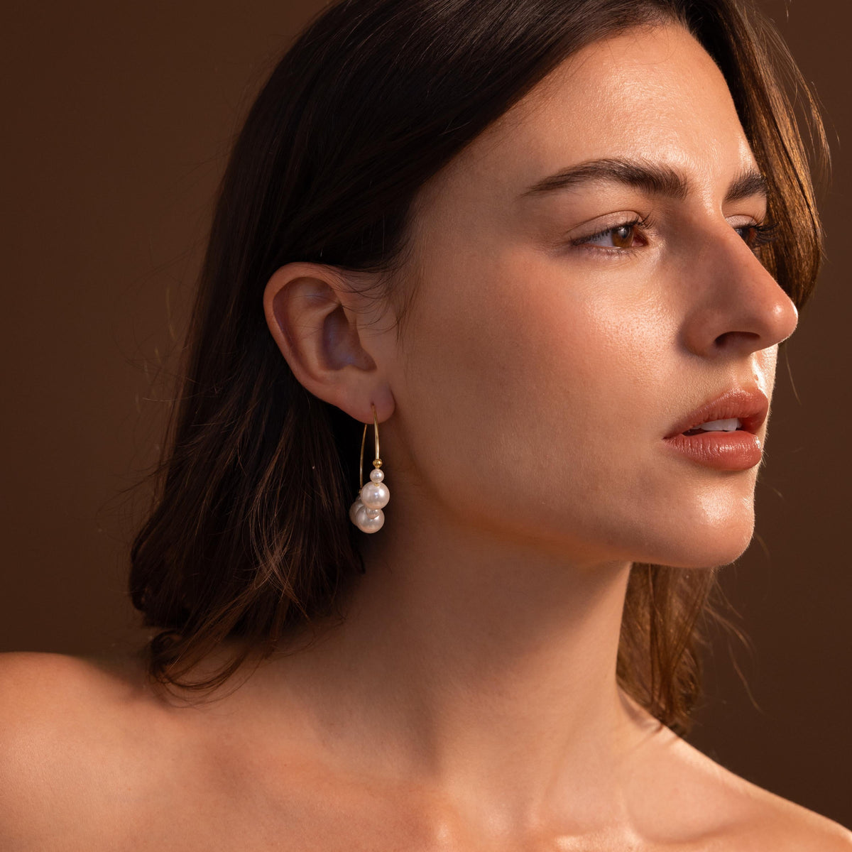 Statement pearl hoops 4