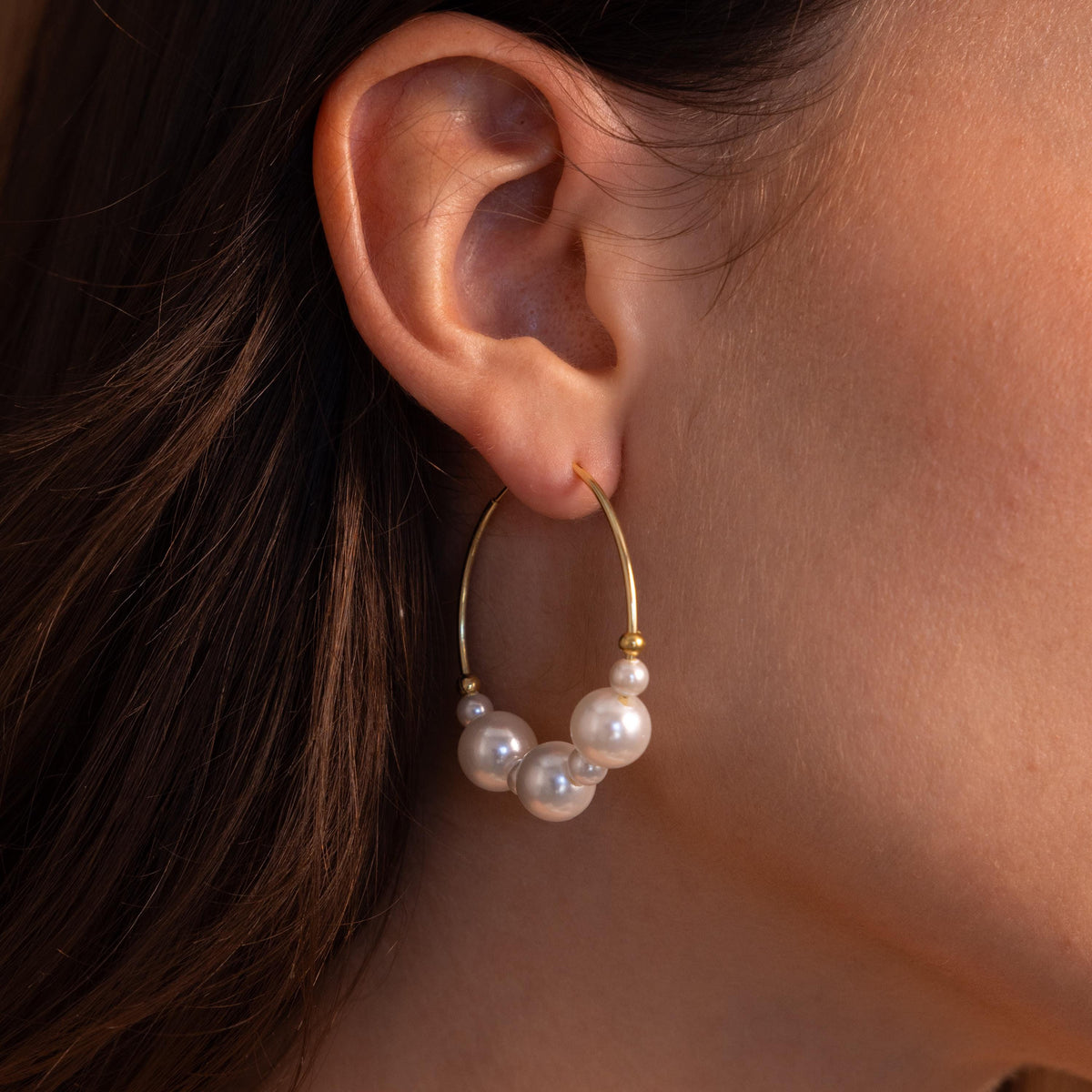 Statement pearl hoops 2