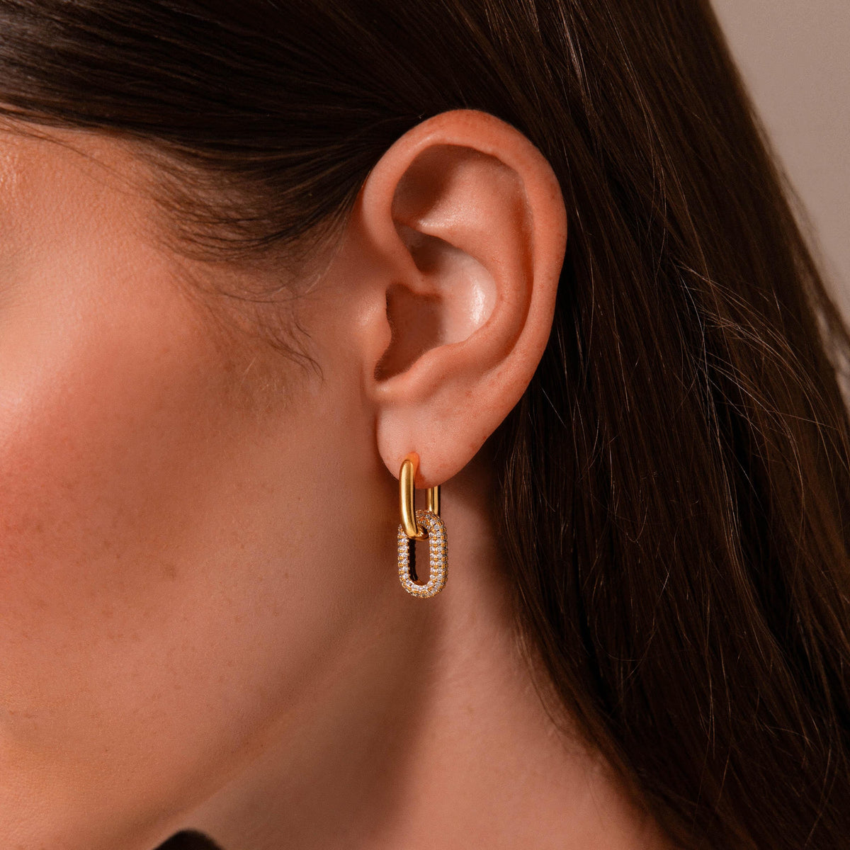 Bold pave link earrings 2
