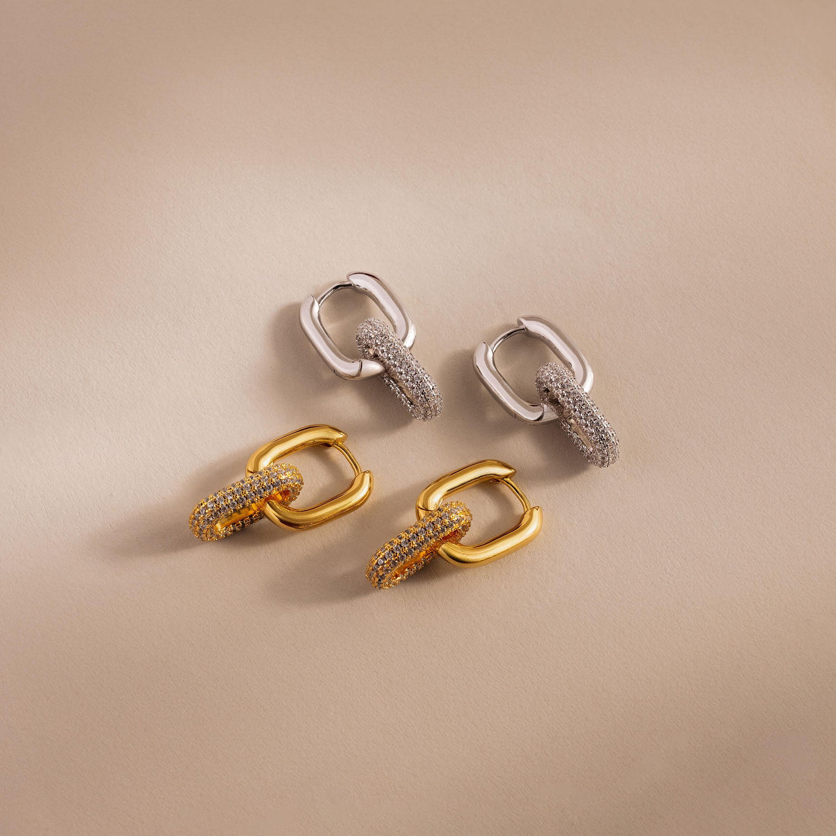 Bold pave link earrings 3