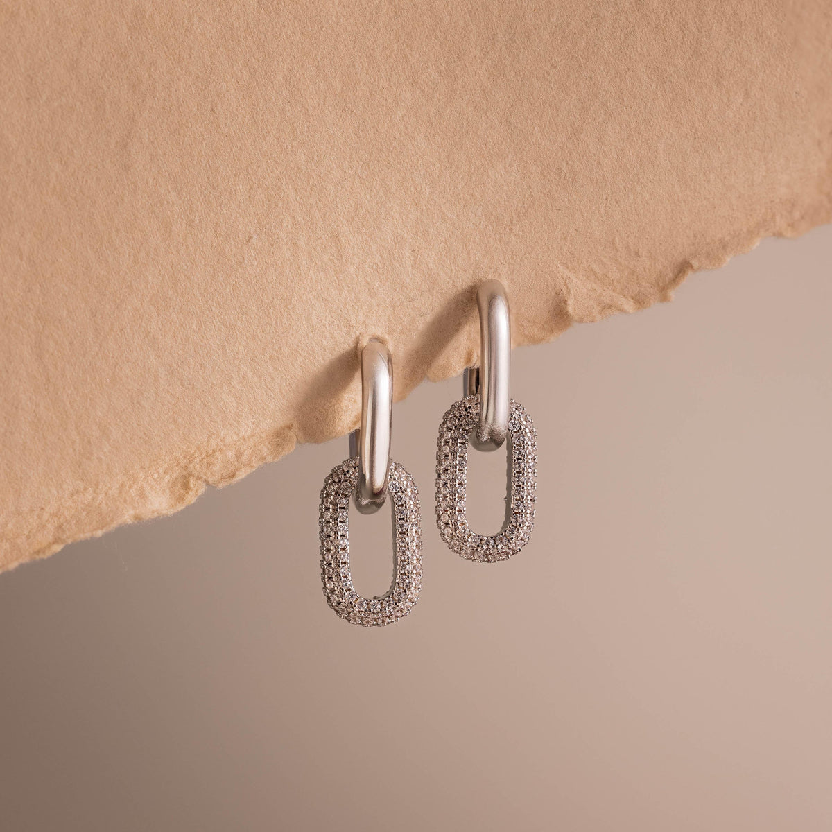 Bold pave link earrings 5