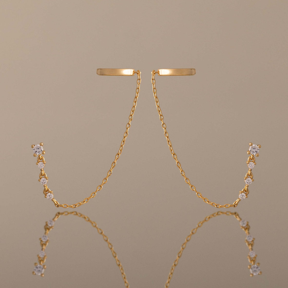 Diamond veil ear cuffs