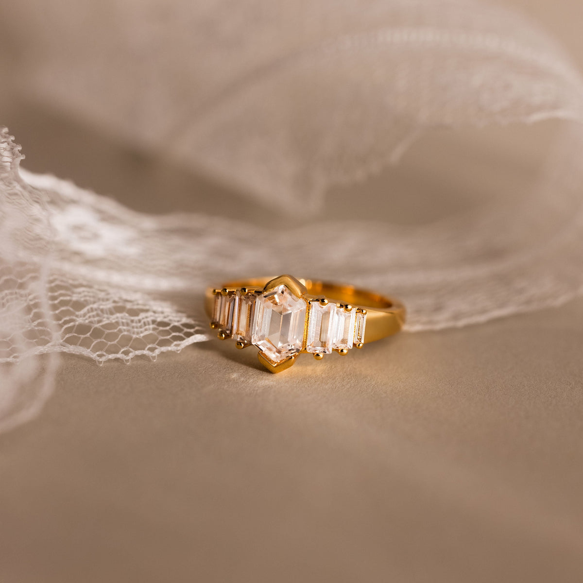 Saturn Art Deco Diamond Ring
