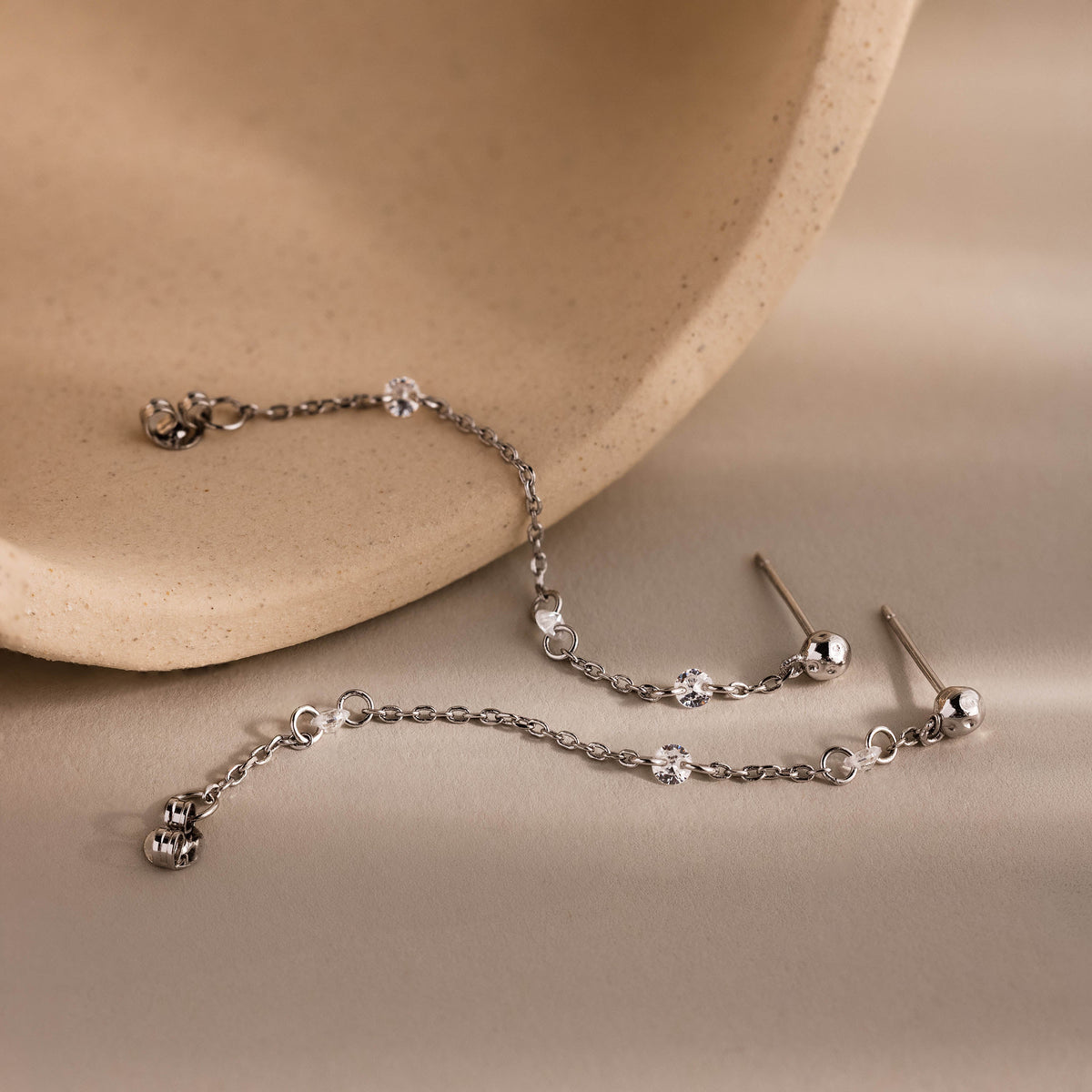 Crystal chain drop studs 3