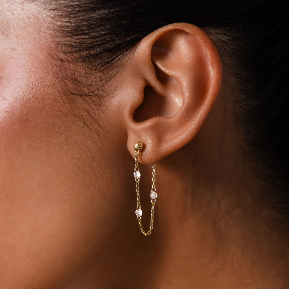 Crystal chain drop studs 2
