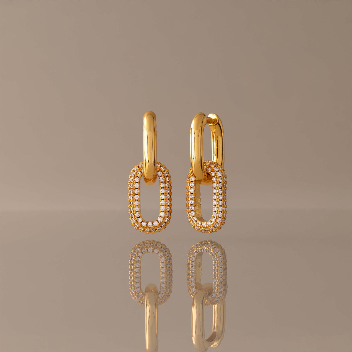 Bold pave link earrings 1