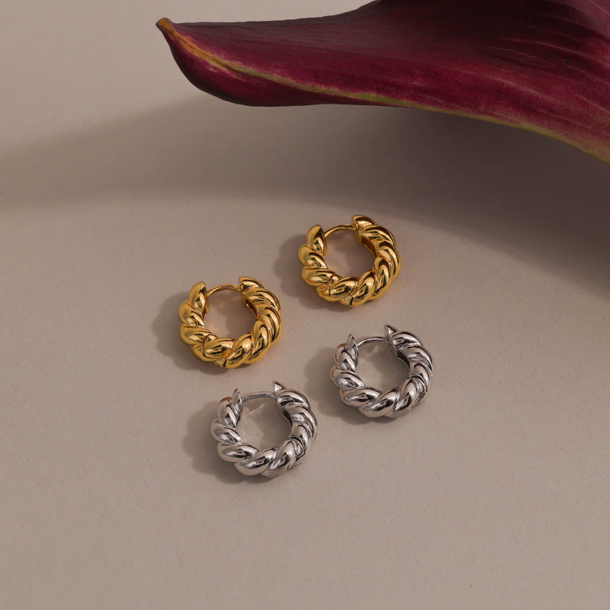 Sculpted twist hoops 5