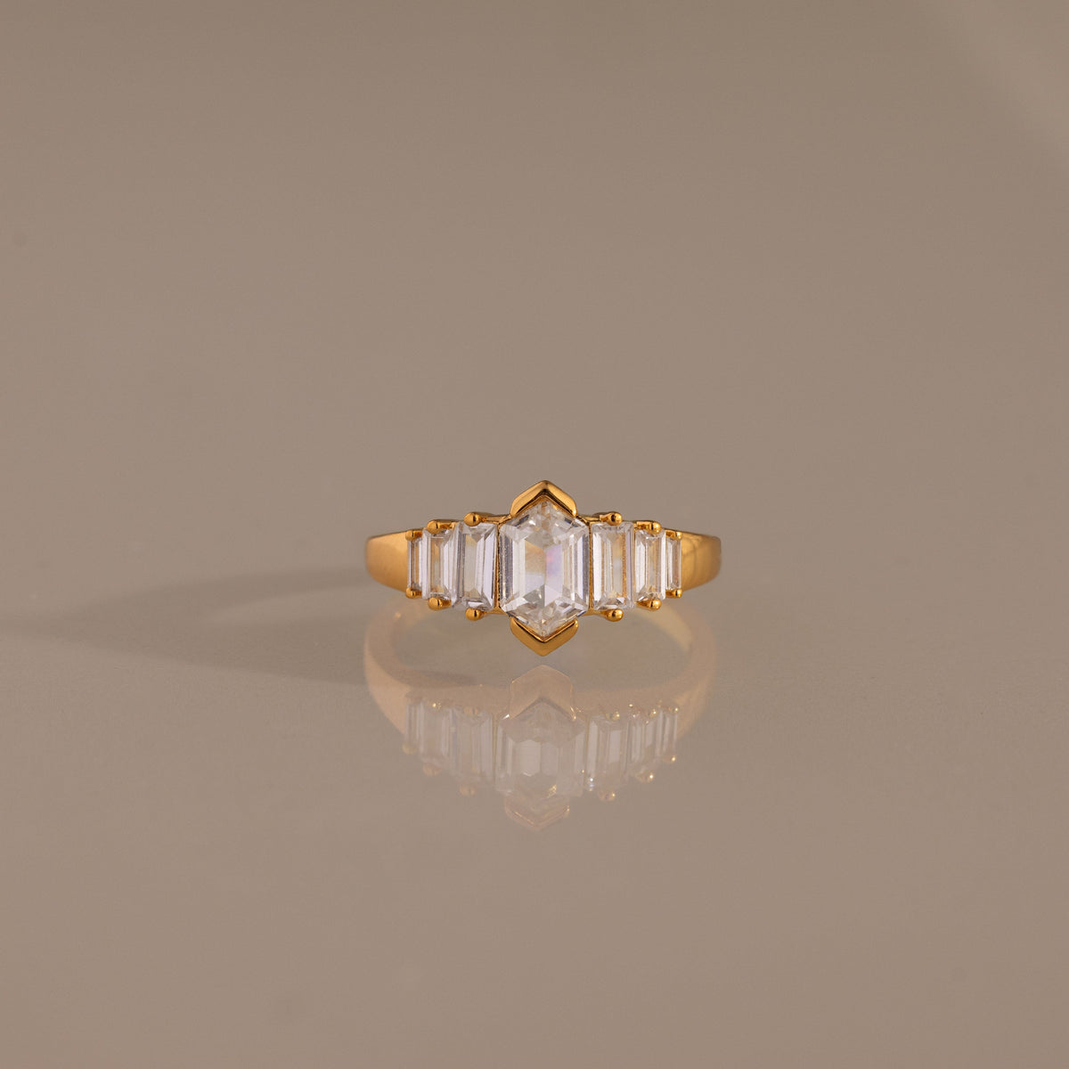 Saturn Art Deco Diamond Ring