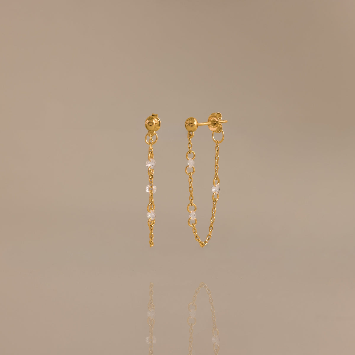 Crystal chain drop studs 1