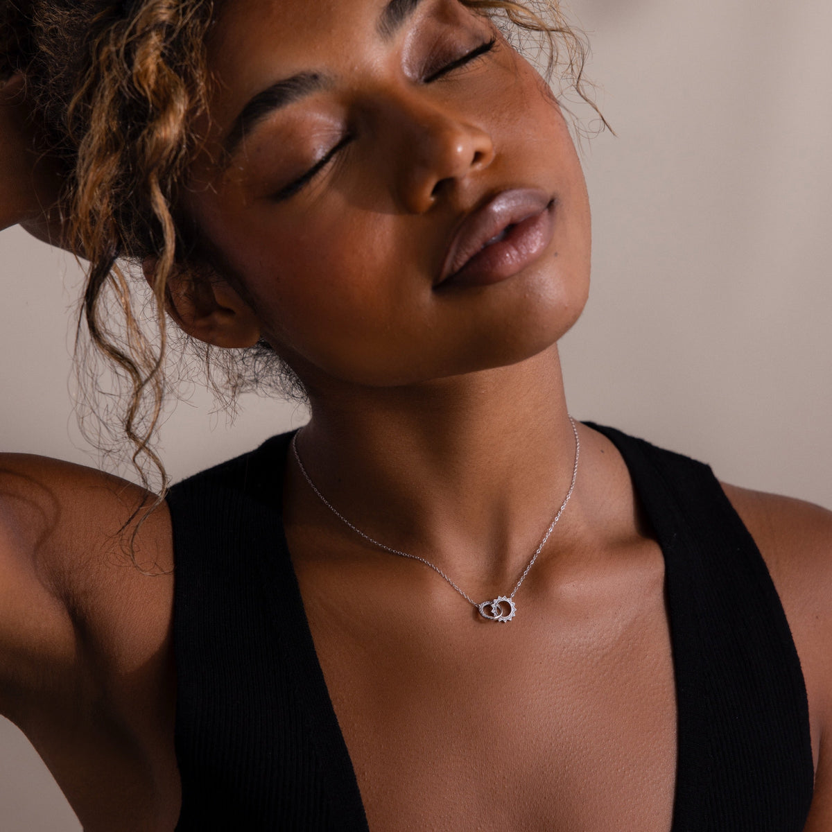 Sun & moon eternity necklace