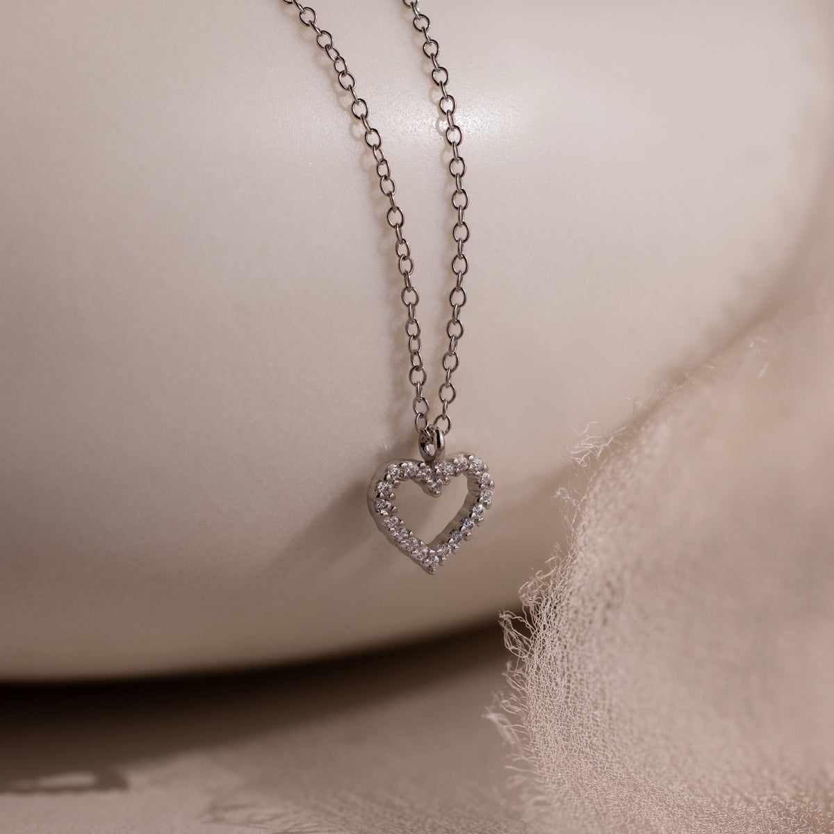 Forever pave heart necklace