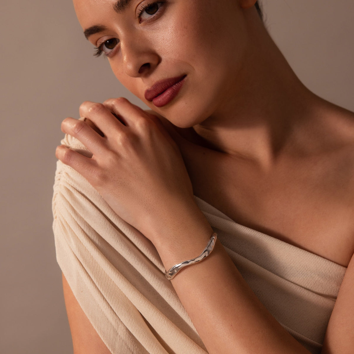 Organic wavy cuff bracelet
