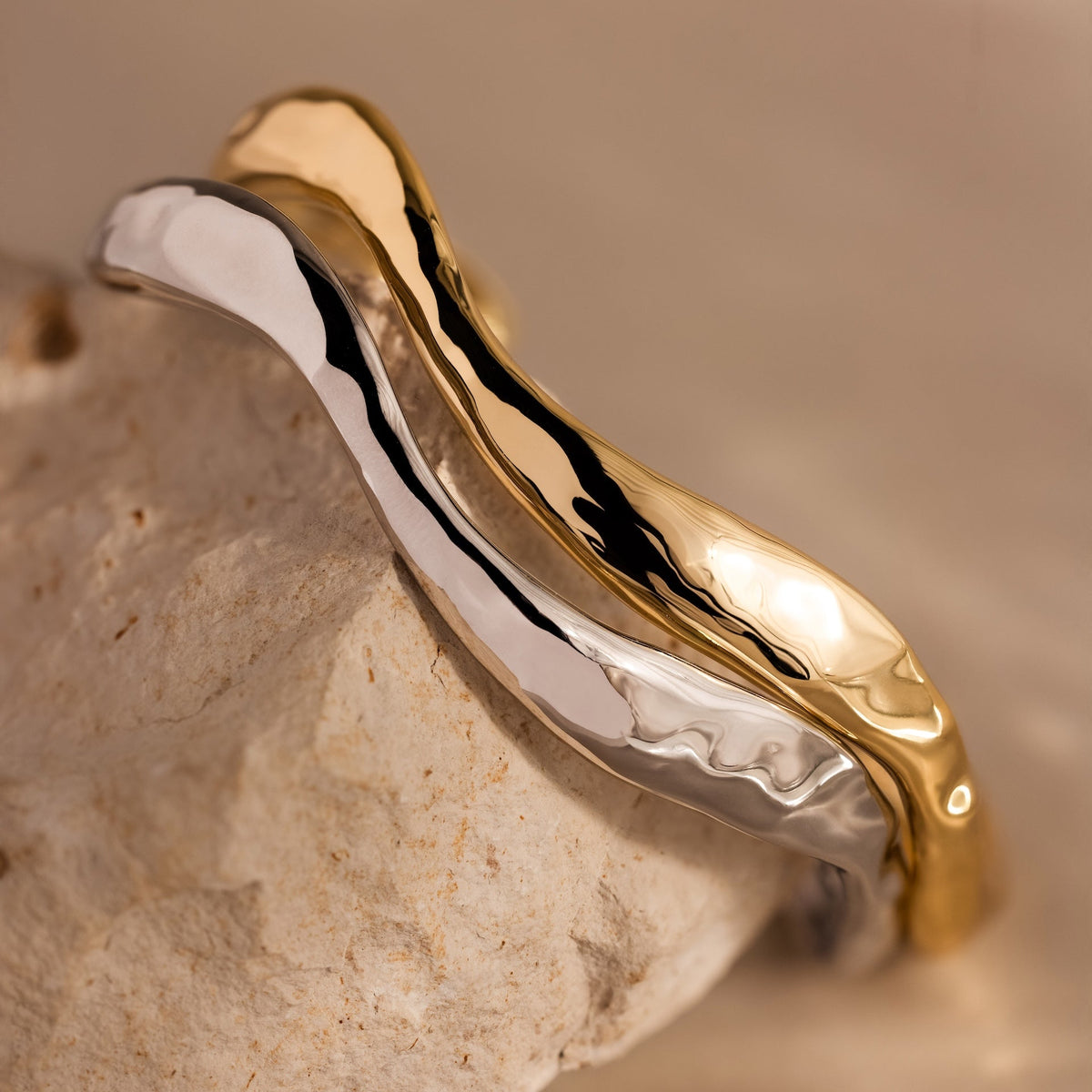 Organic wavy cuff bracelet