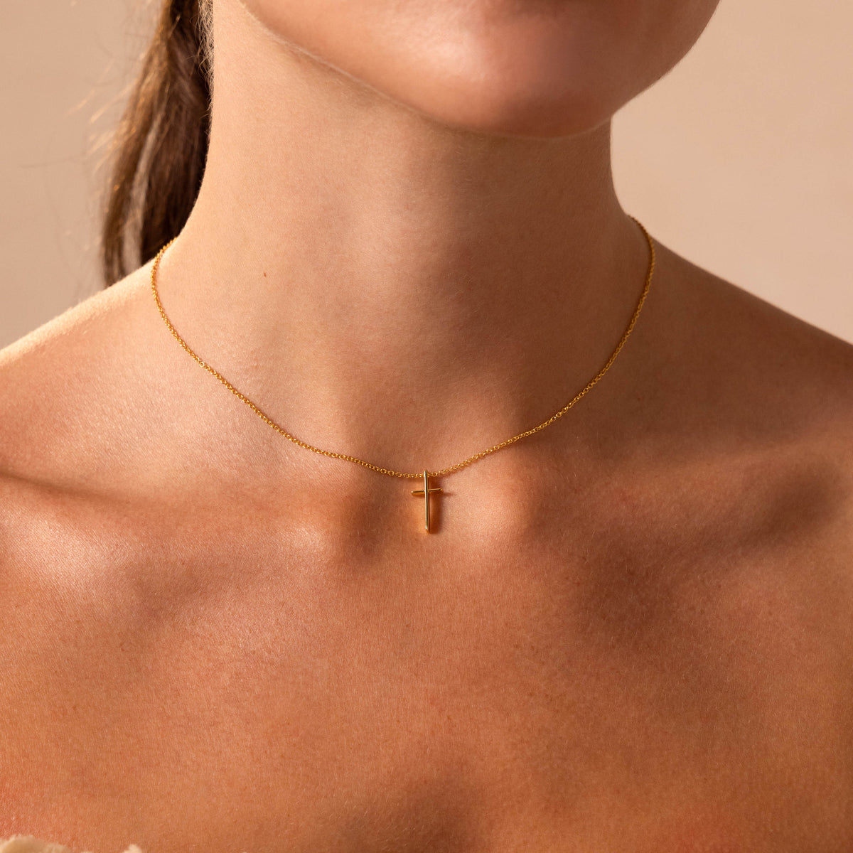 Skinny cross necklace
