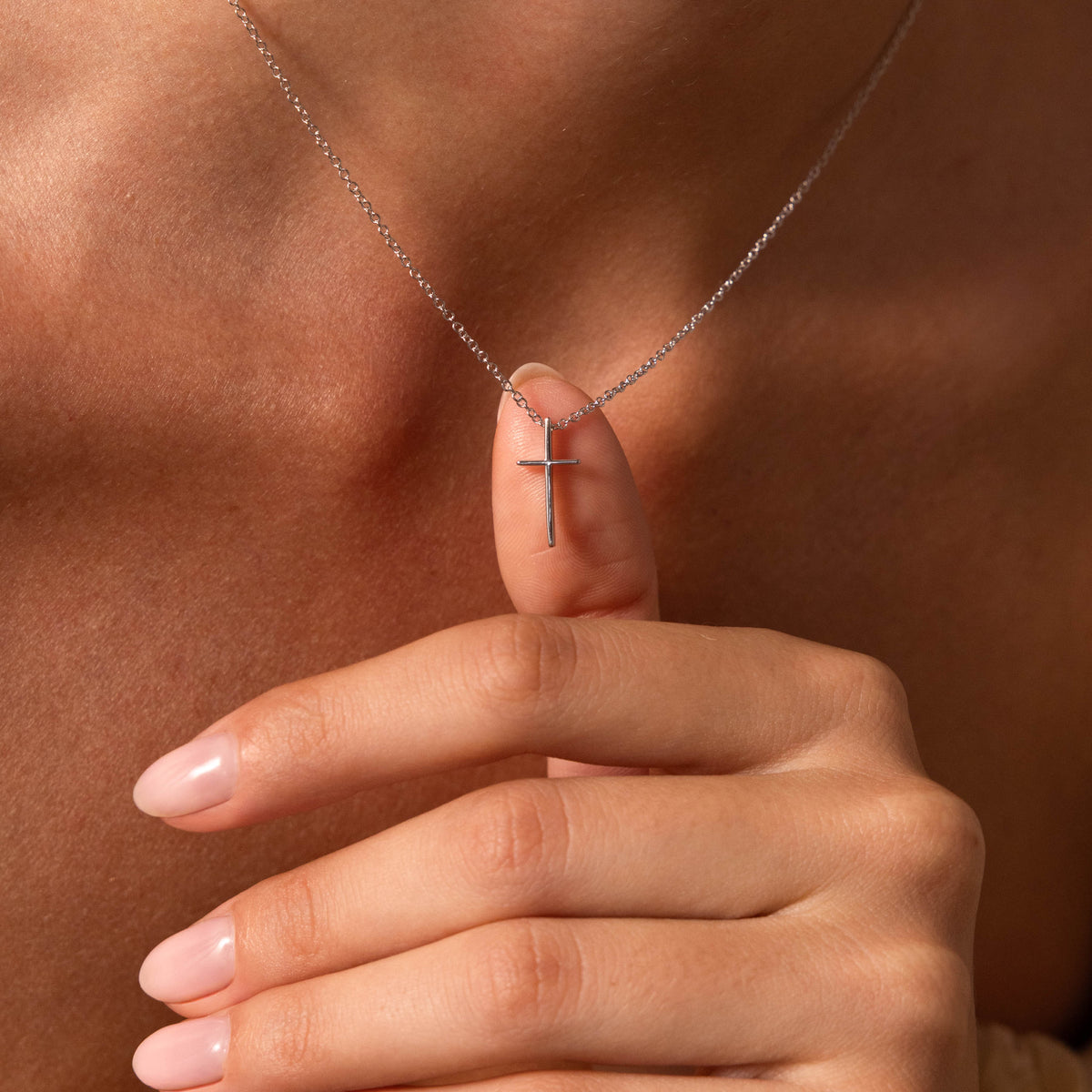 Skinny cross necklace