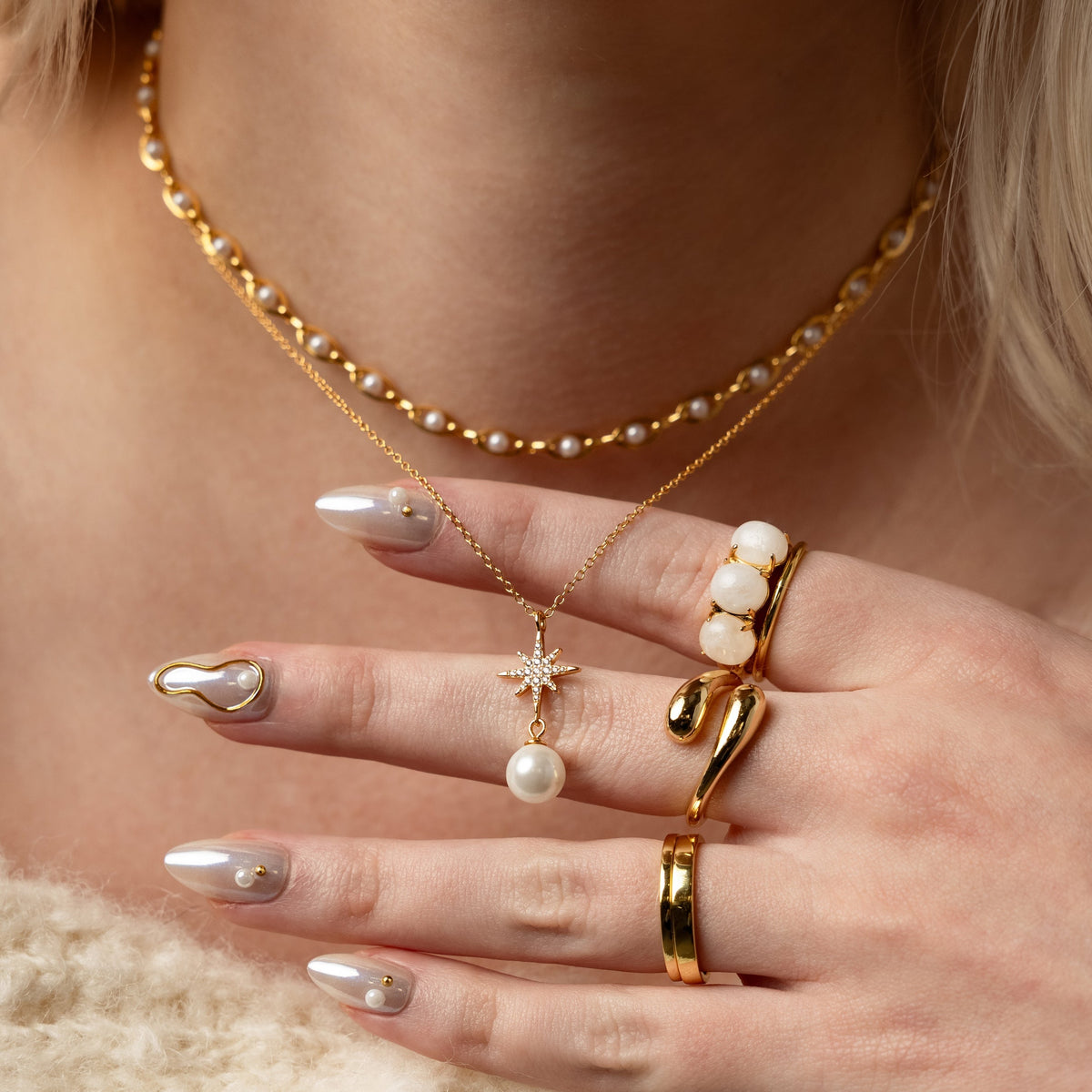 Cosmic moonstone ring