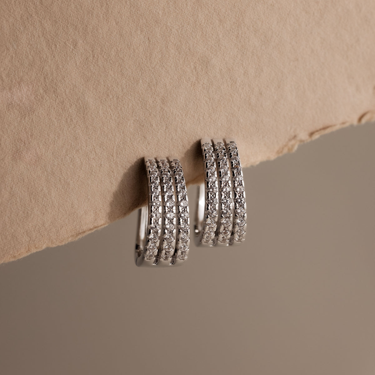 Pave Trio Hoops