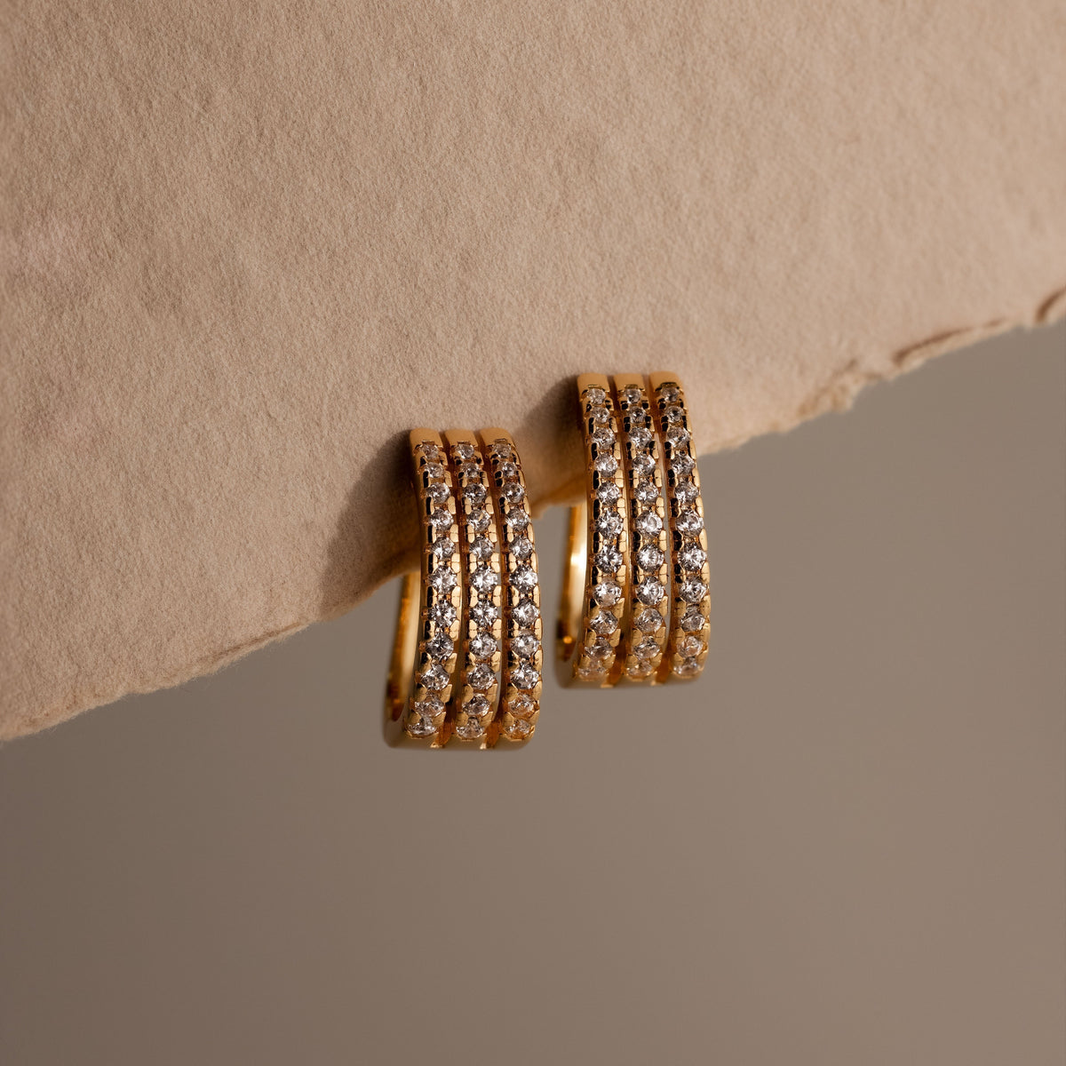 Pave Trio Hoops