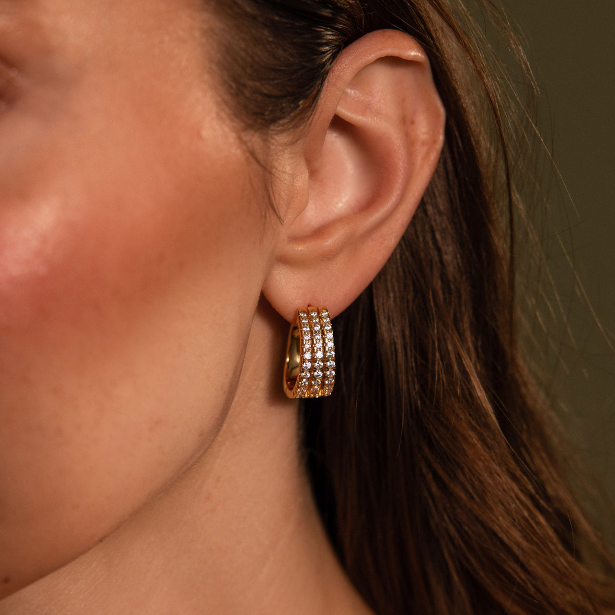 Pave Trio Hoops