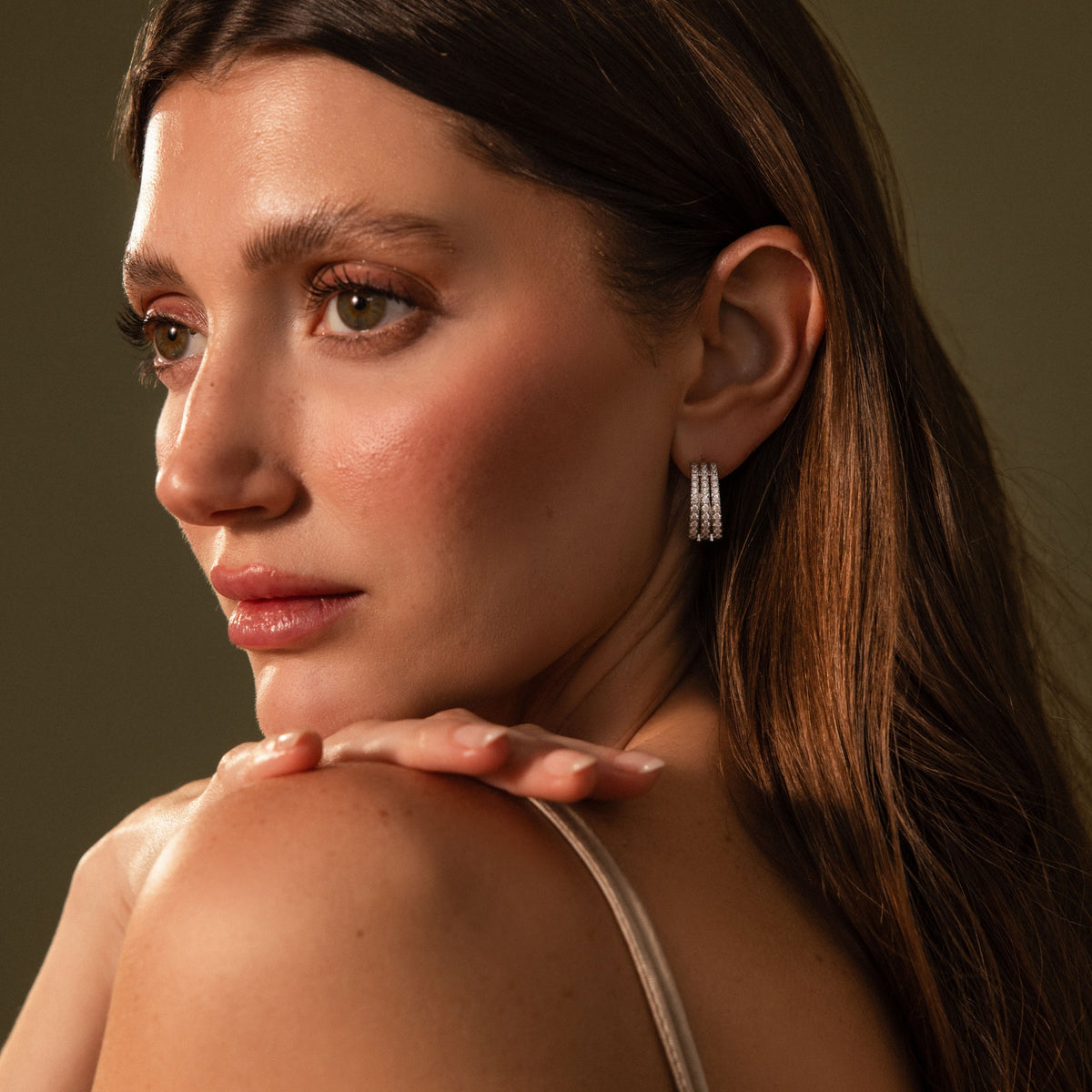 Pave Trio Hoops
