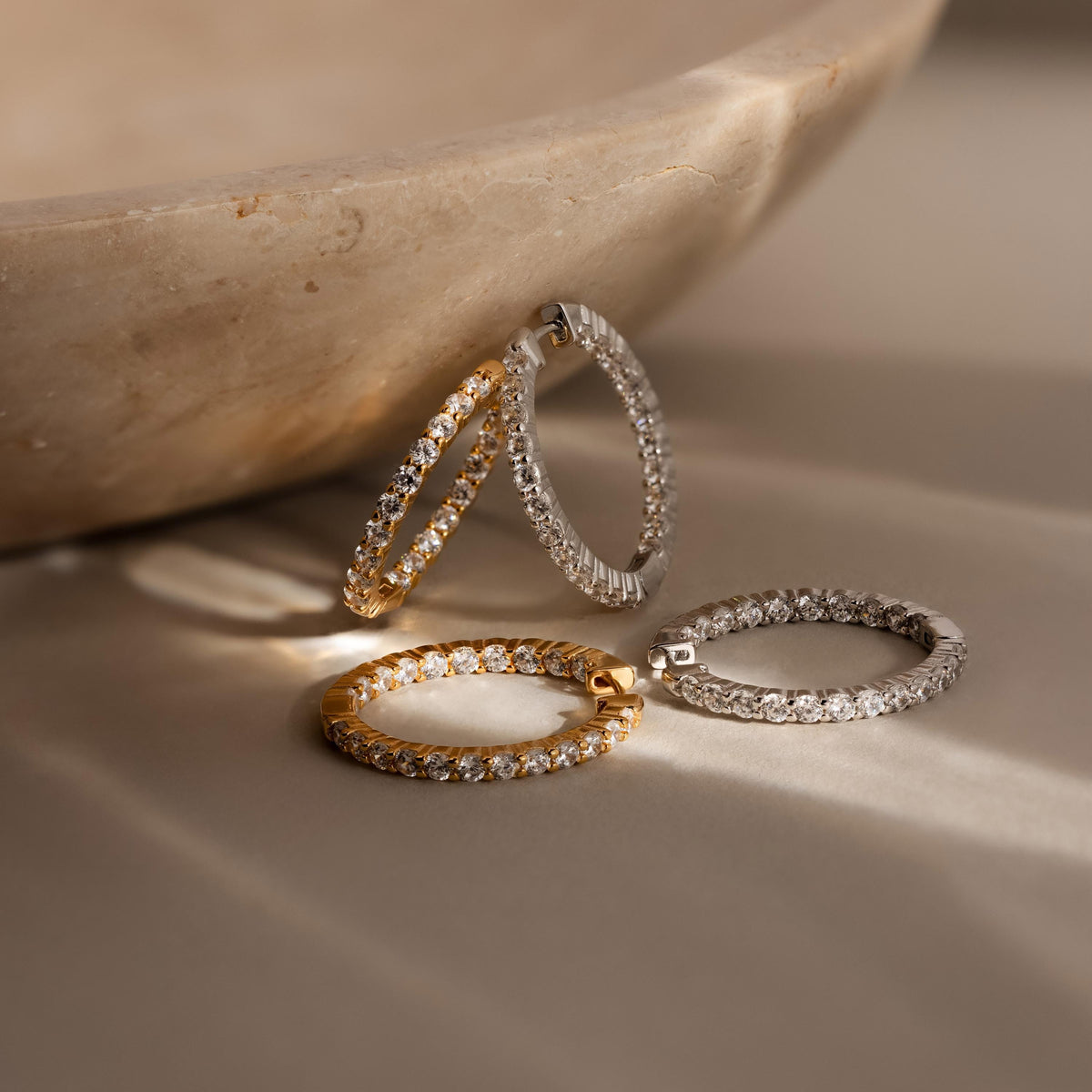 Inside Out Diamond Hoops