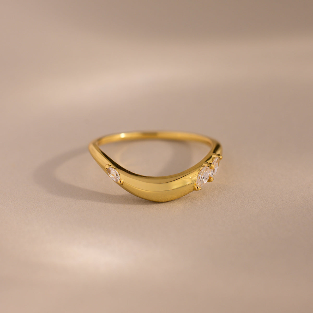 Organic Diamond Curve Ring